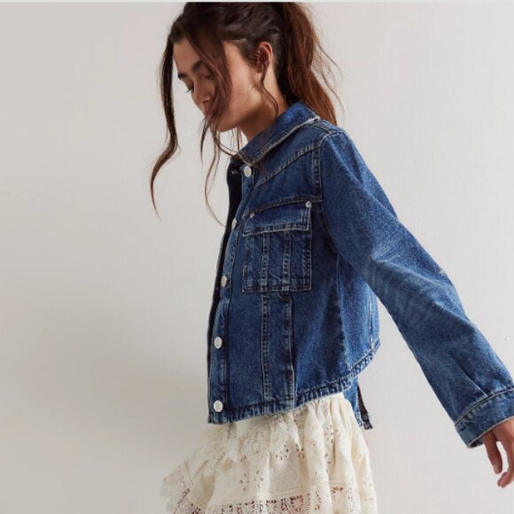 new FREE PEOPLE Jade Denim Jacket  253 - Picture 2 of 5
